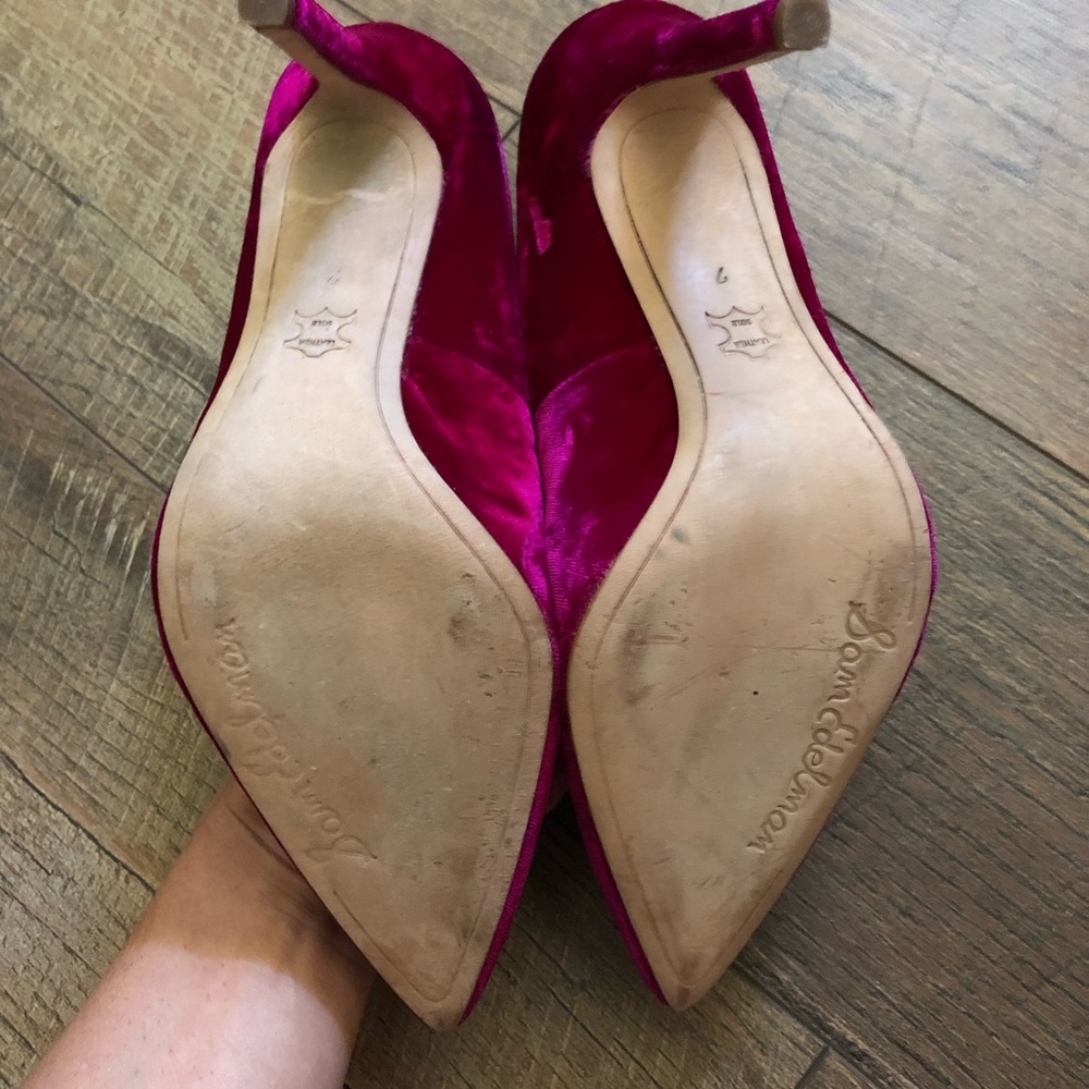 Sam Edelman hazel pink velvet pumps